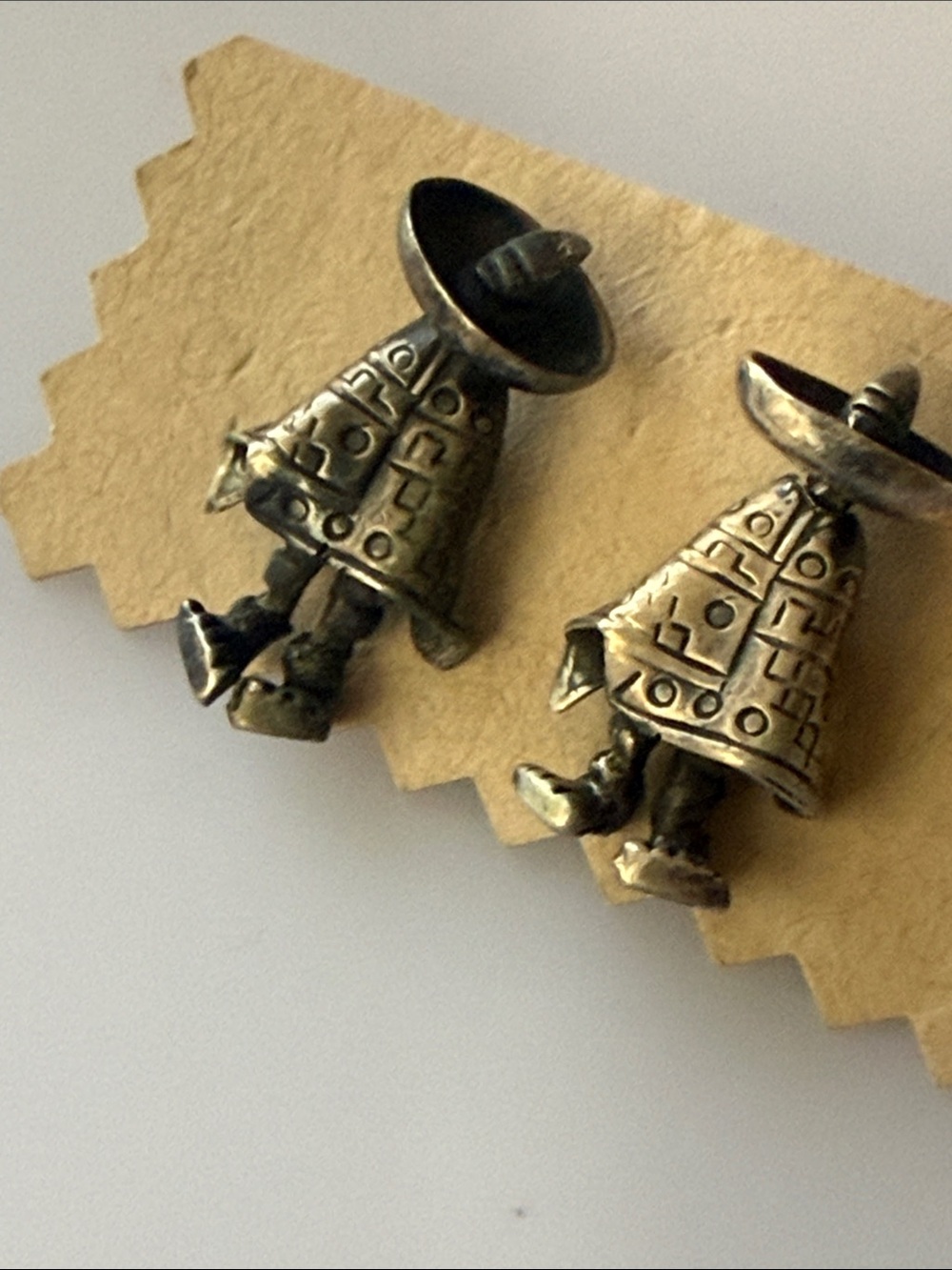 Handcrafted Mexican Sombrero Earrings 925 silver .